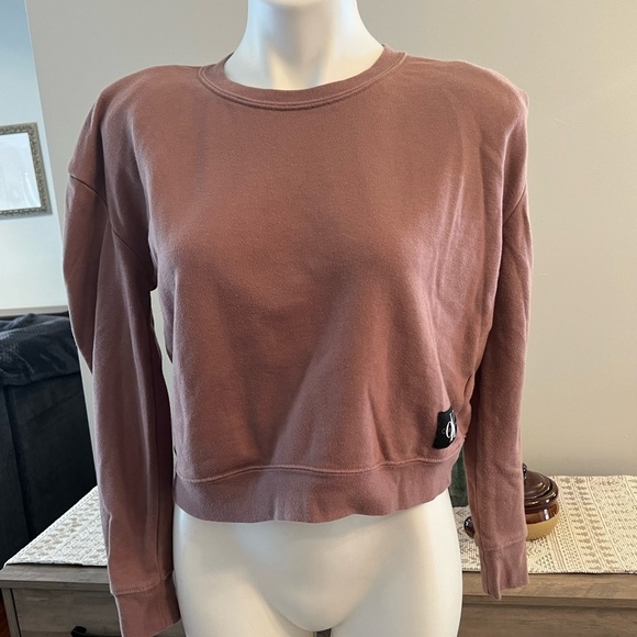 Calvin Klein jeans brown cropped sweatshirt - Picture 1 of 3